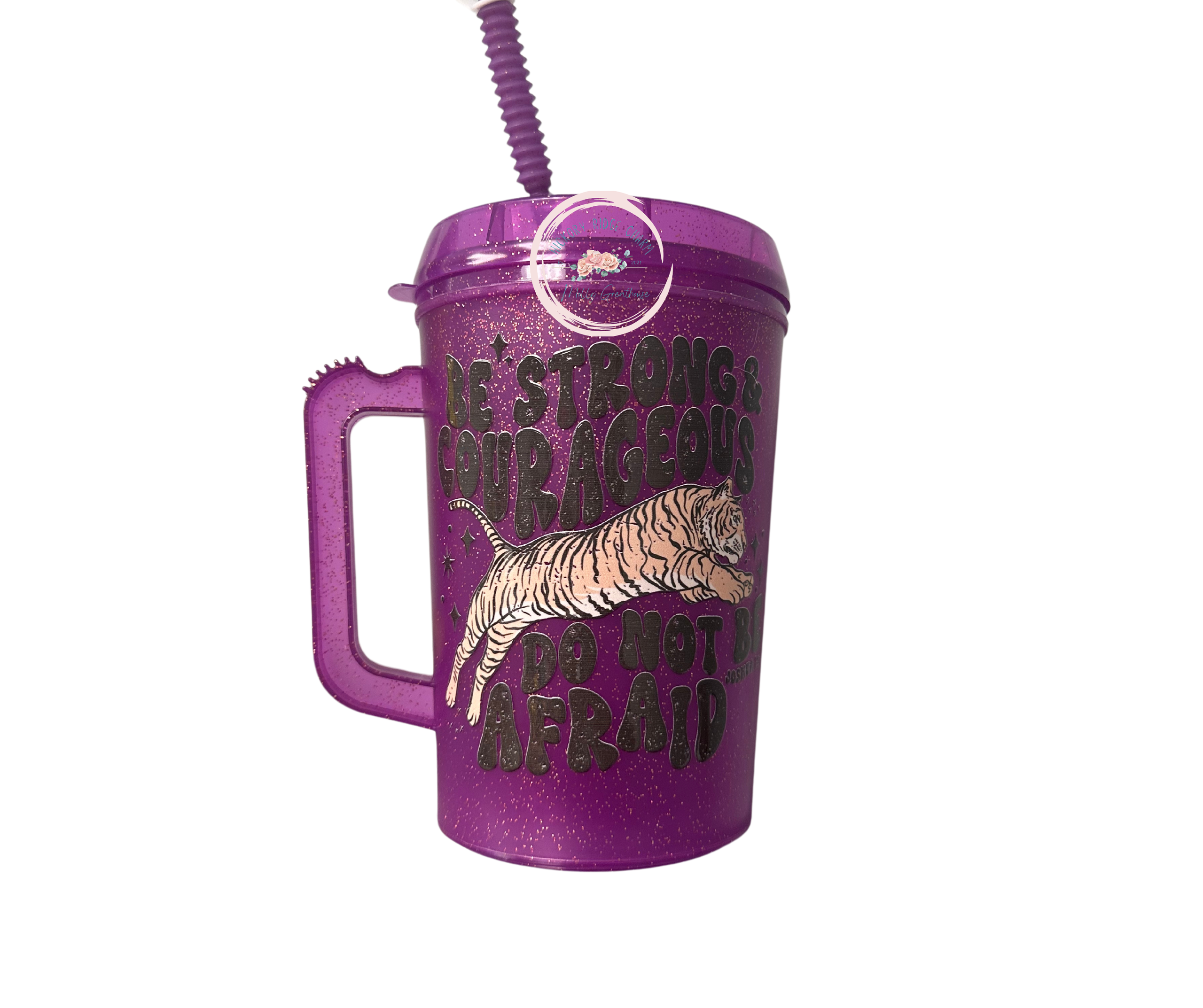 Be Strong & Courageous (Glitter Purple) | Hickory Ridge Charm